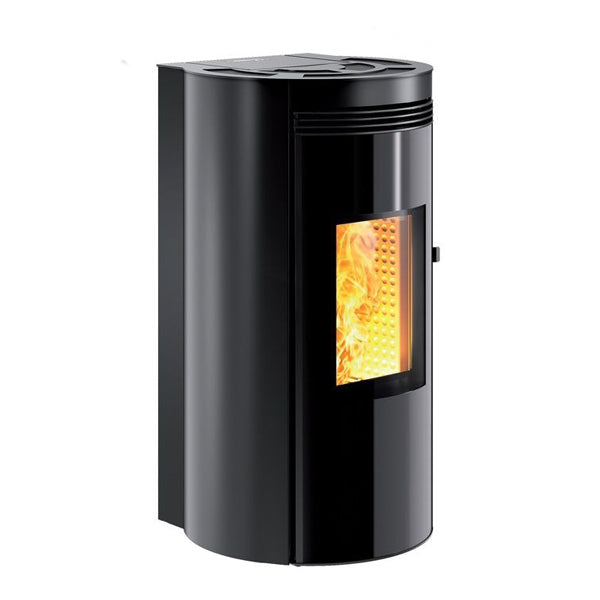 Stufa a Pellet Caminetti Montegrappa MP14 Bitta M Nero metallizzato ad Aria Calda Ventilata 14 kW
